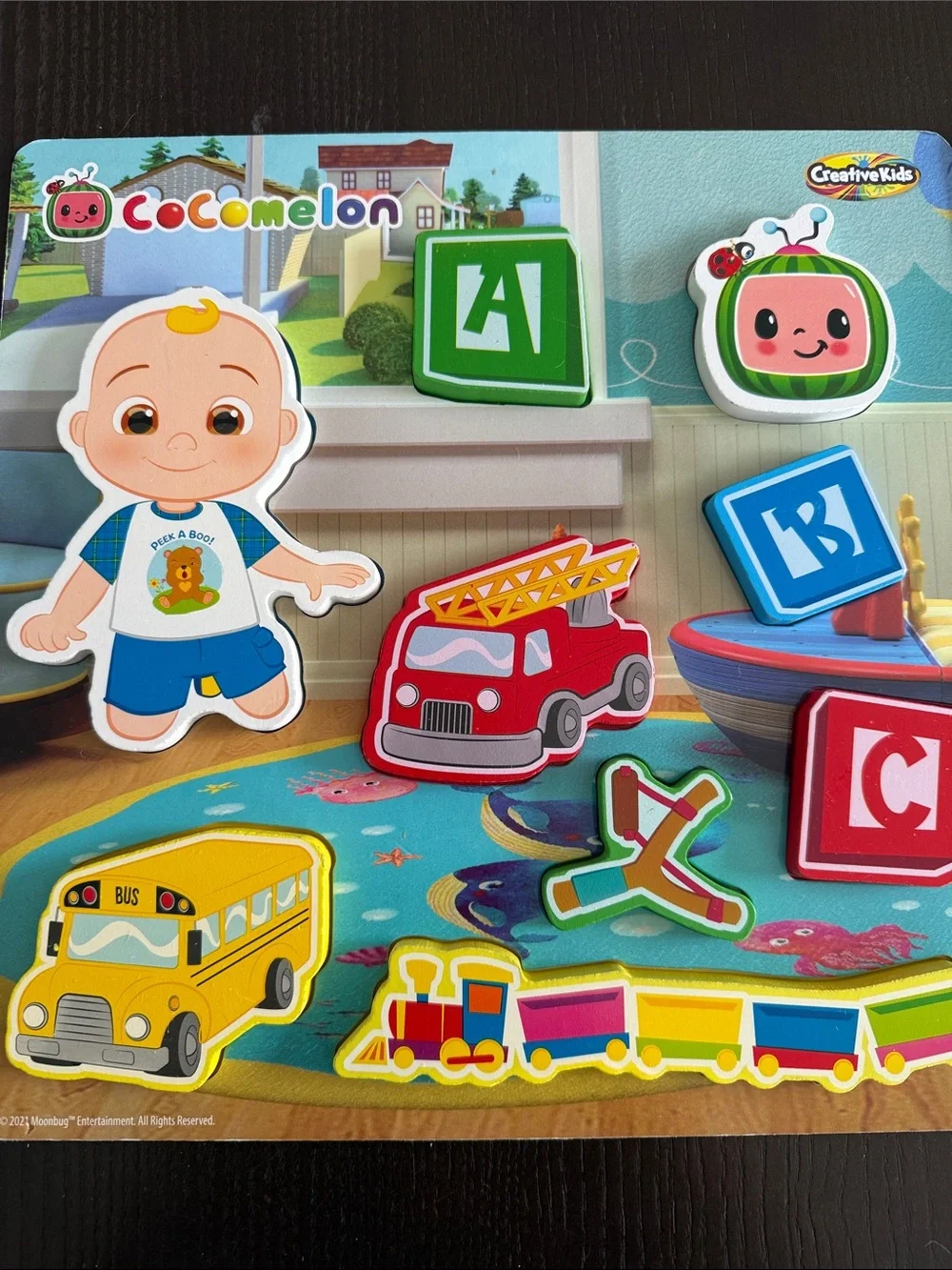 Great Cocomelon Bundle!  Wooden Number & Vehicle Puzzles - Colorful!